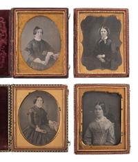 [EARLY PHOTOGRAPHY]. 10 half and quarter plate daguerreotypes of single sitters and pairs.