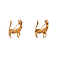 YELLOW GOLD AND MULTIGEM CAT BROOCHES