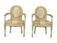 A Pair of Painted Louis XVI Style Painted Fauteuils — 20TH CENTURY