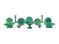 A Collection of Green Glazed Earthenware Articles