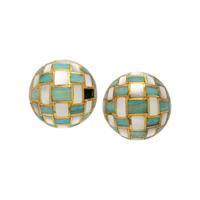 Tiffany & Co., Opal, Mother-of-Pearl, and Yellow Gold Earrings