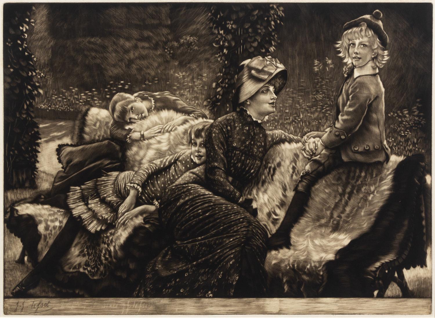 James Tissot, (French, 1836-1902), Le Banc de jardin (The Garden Bench), 1883