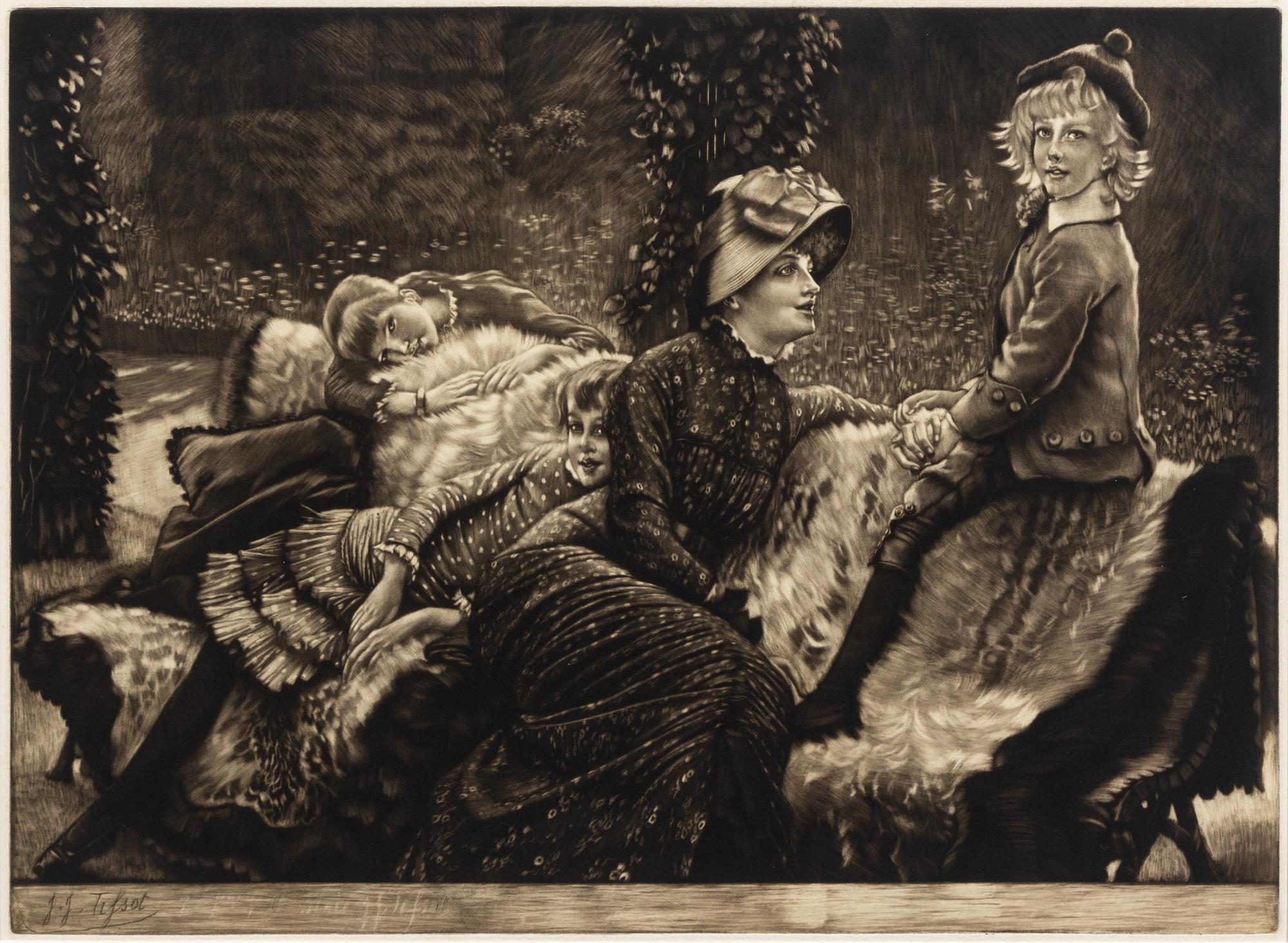 James Tissot, (French, 1836-1902), Le Banc de jardin (The Garden Bench), 1883