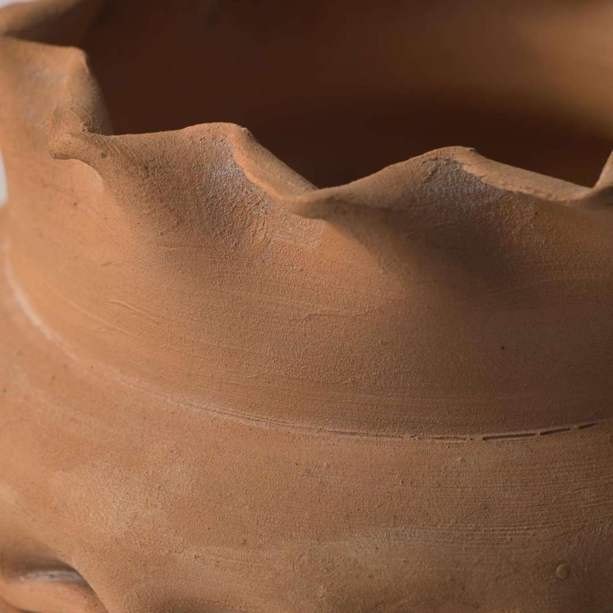 George Ohr (American, 1857-1918) Fine Bisque Vessel with In-Body Twist and Ruffled Rim, Biloxi, Mississippi, USA, 1905