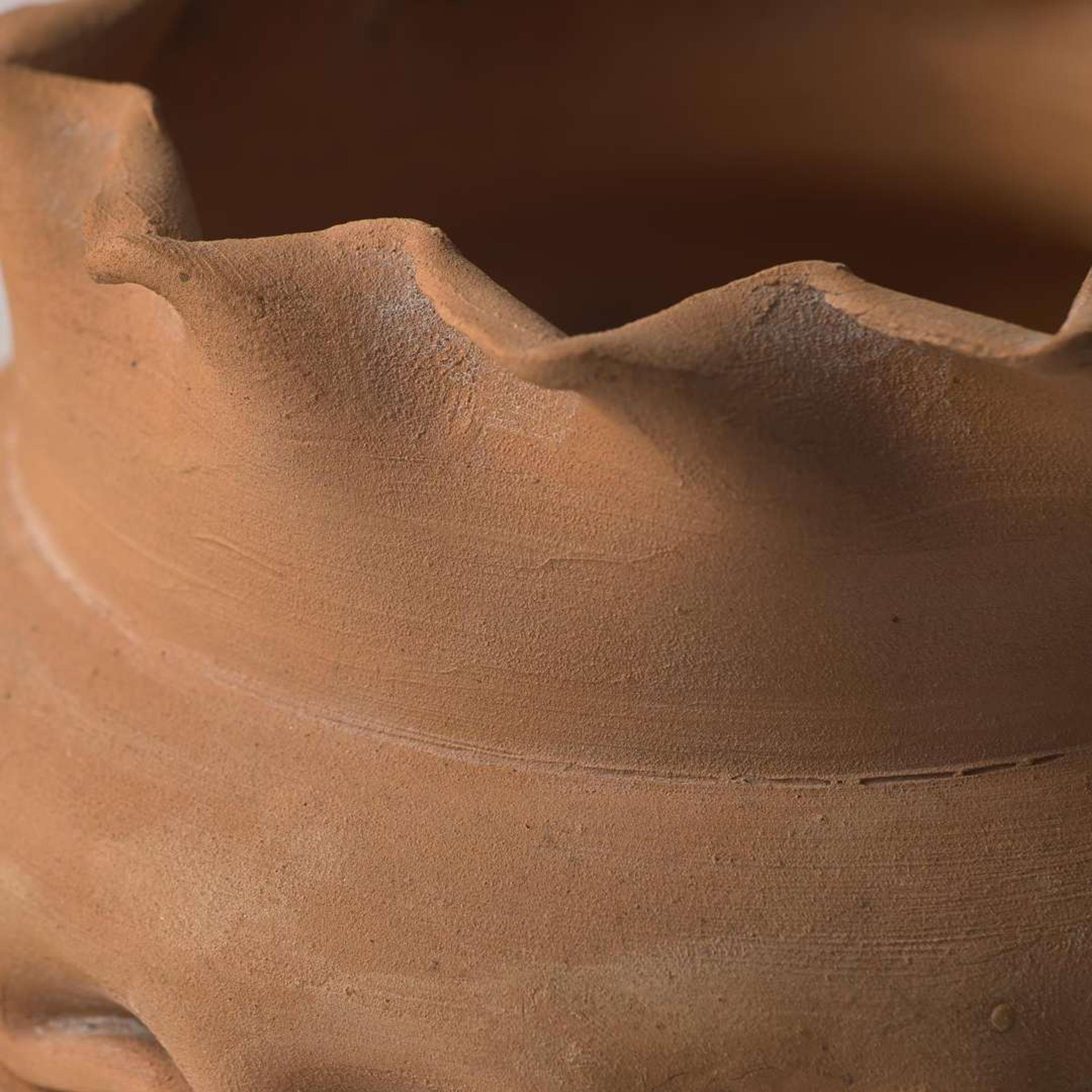 George Ohr (American, 1857-1918) Fine Bisque Vessel with In-Body Twist and Ruffled Rim, Biloxi, Mississippi, USA, 1905