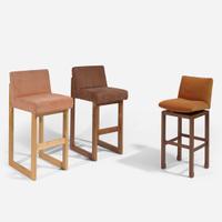 Vladimir Kagan (American, 1927-2016) Two Cubist Bar Chairs and a Bar Stool, Model 6504, Vladimir Kagan Designs, Inc., USA, circa 1967