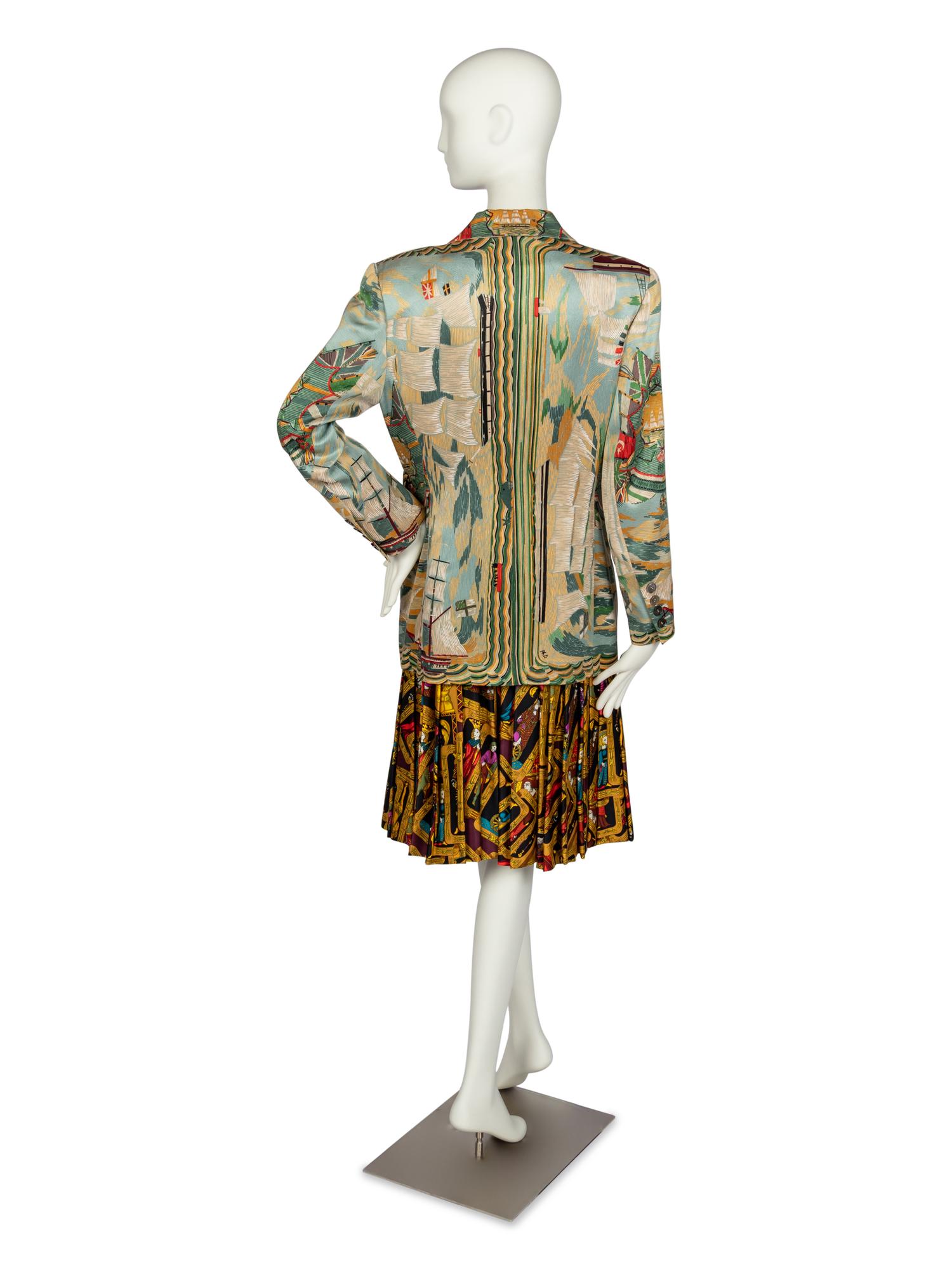 Hermès Silk Blazer & Skirt, 1980s