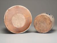 Two Cobalt Decorated Stoneware Vessels