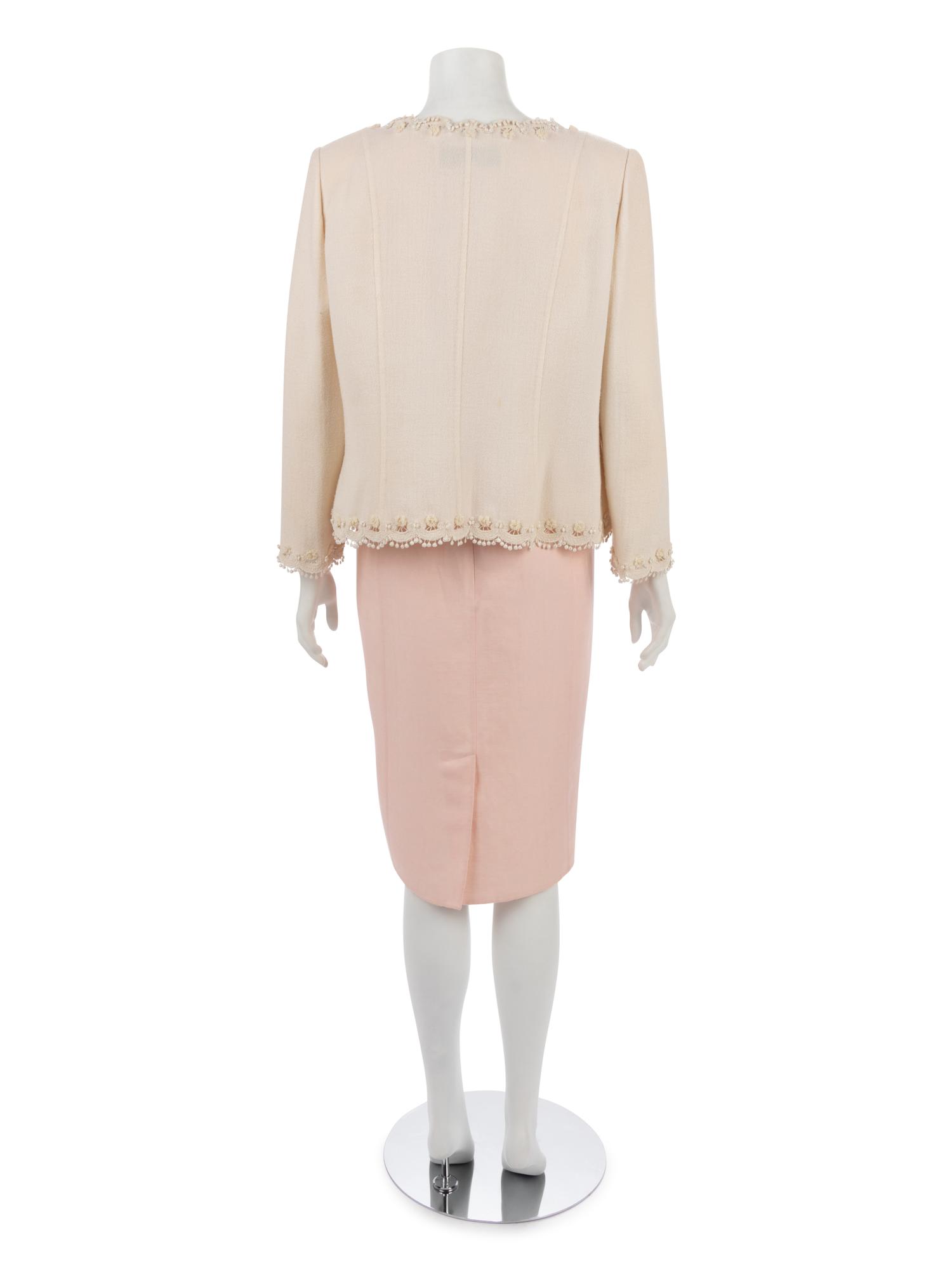 Oscar de la Renta Two-Piece Ensemble with Cardigan Style Jacket and Sheath Dress, 2006