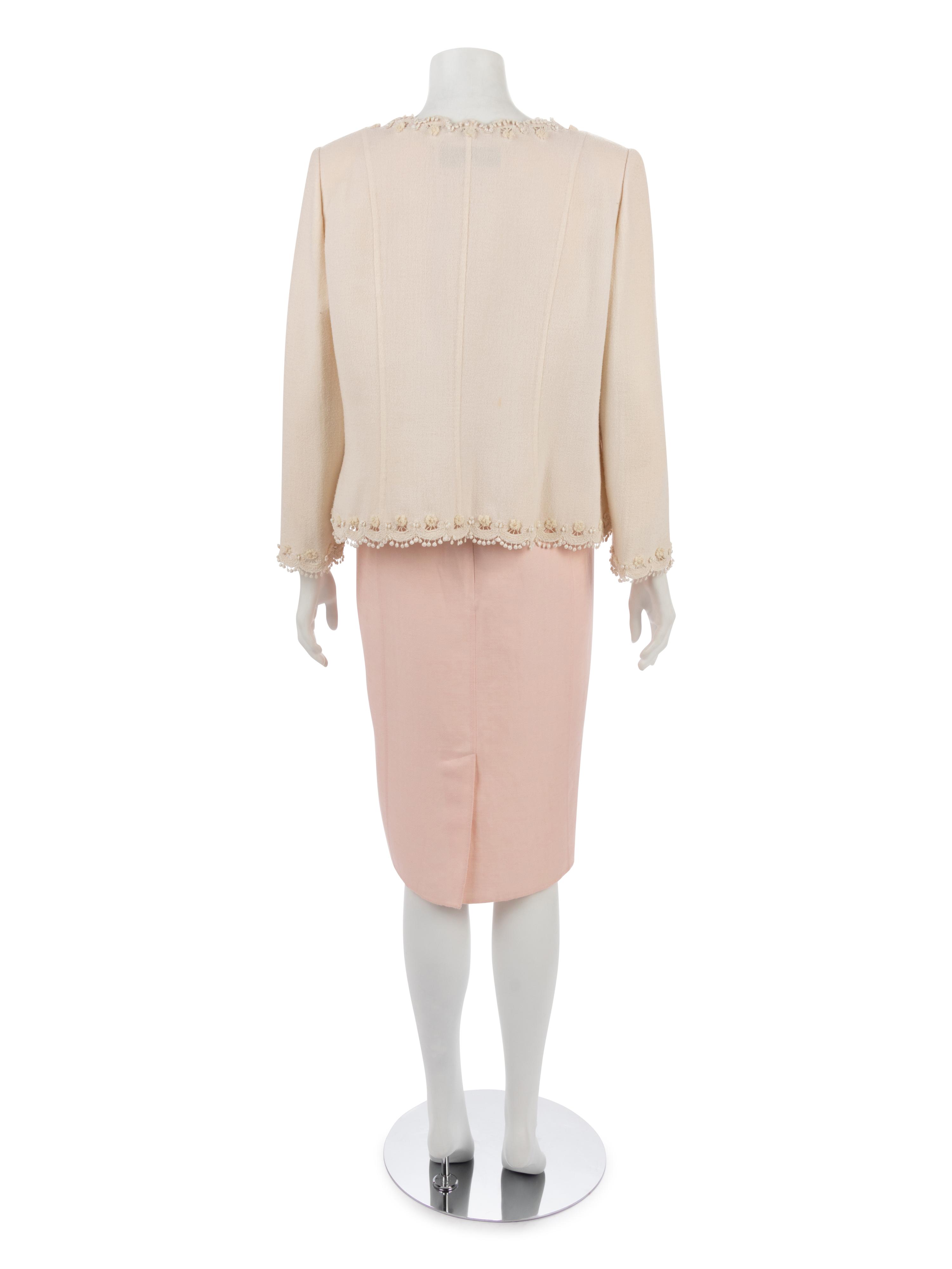 Oscar de la Renta Two-Piece Ensemble with Cardigan Style Jacket and Sheath Dress, 2006