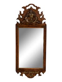 A Dutch Parcel Gilt Walnut Mirror