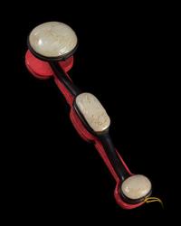 A Jade Inset Hardwood Ruyi Scepter — 18TH/19TH CENTURY