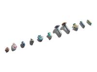 A Group of Eleven Glass Amulets and Ear Studs