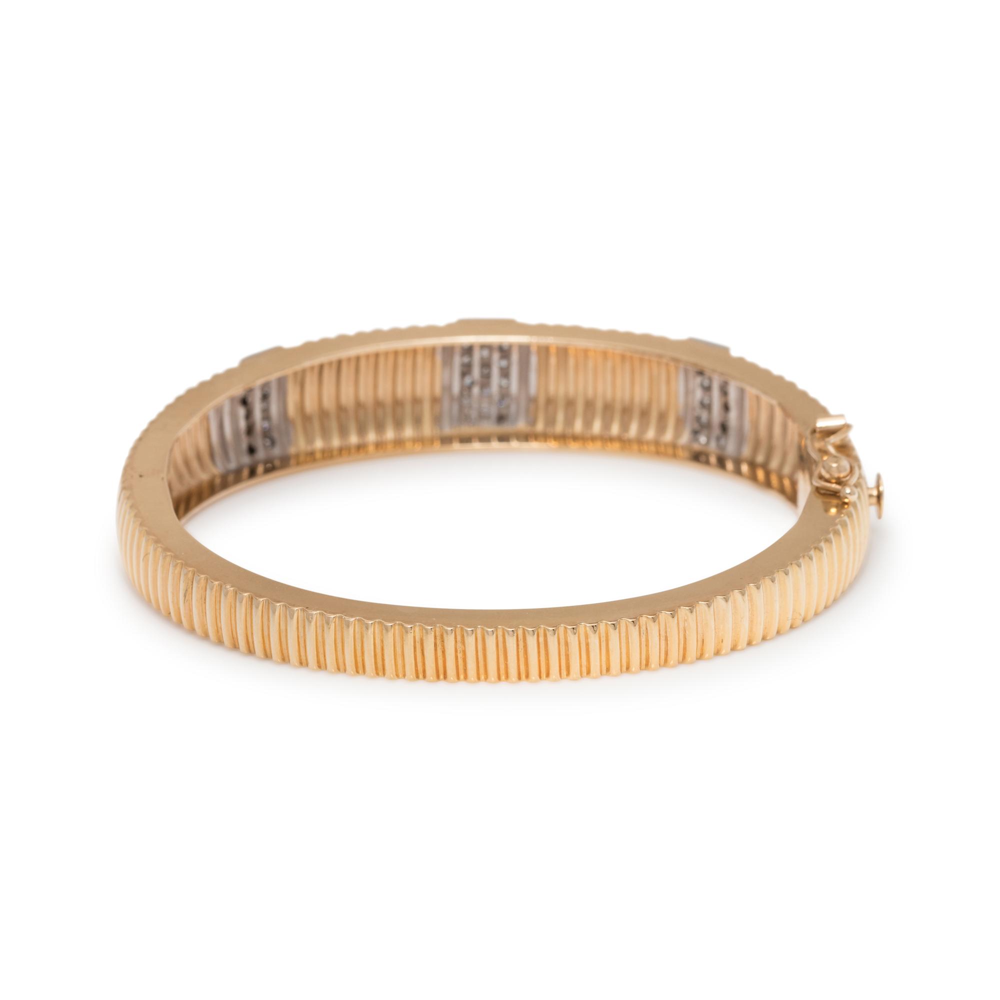 YELLOW GOLD AND DIAMOND BANGLE BRACELET