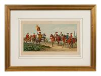 A Collection of Fifteen Engravings with Hand-Coloring of Architectural and Military Scenes