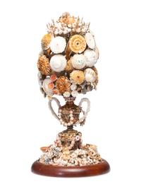 A Victorian Shell Encrusted Bouquet of Flowers