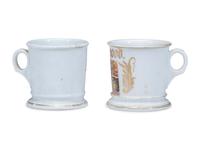Two Baker's Porcelain Occupational Shaving Mugs