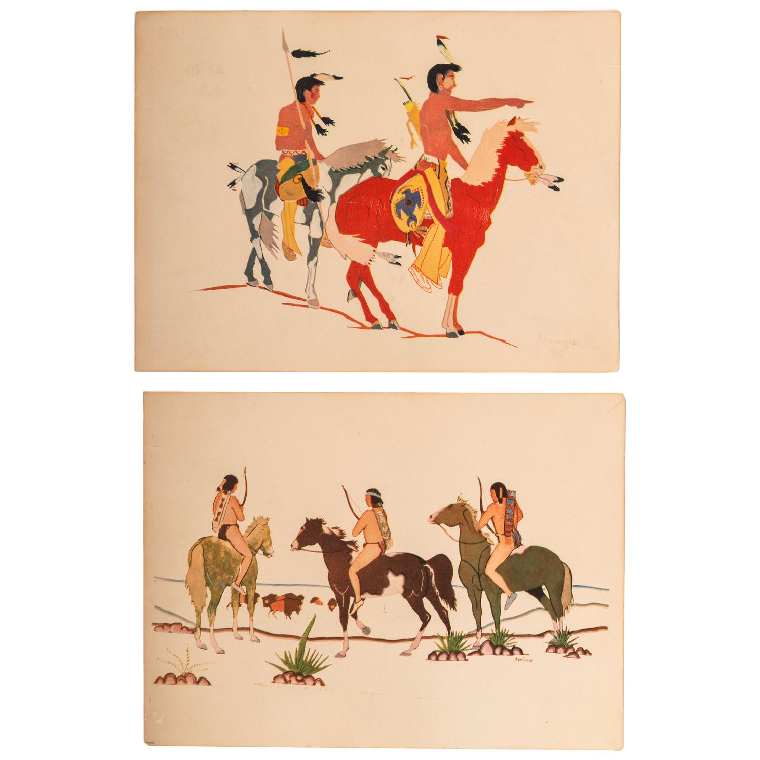 [VISIUAL ARTS IN OHIO AND SOUTHWEST]. A group of 8 items related to visual arts, highlighted by exhibition catalogs and Native American prints, comprising: