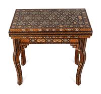 A Syrian Mother-of-Pearl and Bone Inlaid Games Table — 20TH CENTURY