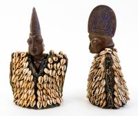 A Pair of Figural Finials Height 11 1/4 inches.
