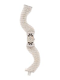 ART DECO, DIAMOND, ONYX AND SEED PEARL WATCH