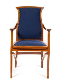 An Art Nouveau Walnut Fauteuil Height 41 inches. — HENRY VAN DE VELDE, CIRCA 1901