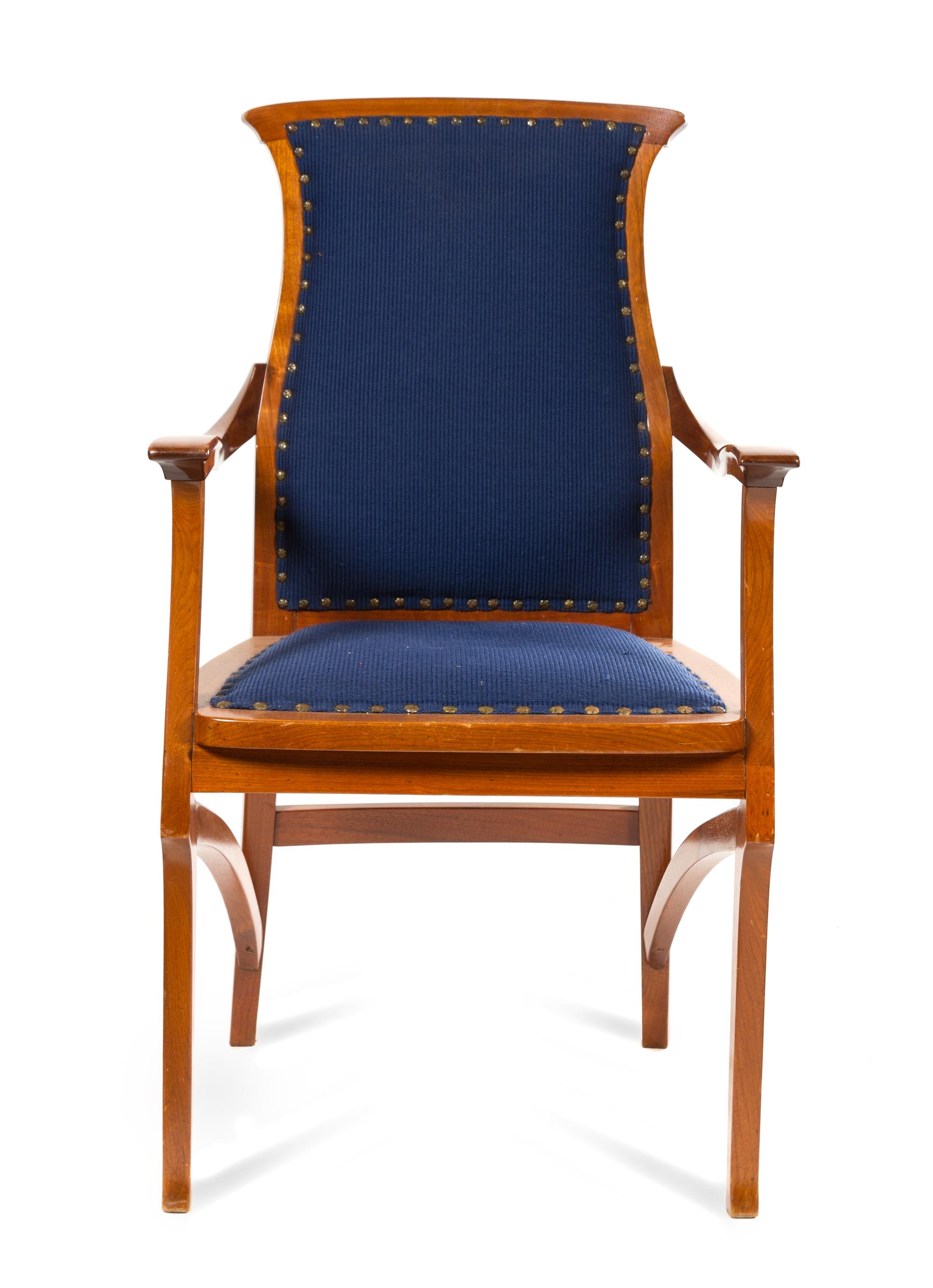 An Art Nouveau Walnut Fauteuil Height 41 inches. — HENRY VAN DE VELDE, CIRCA 1901
