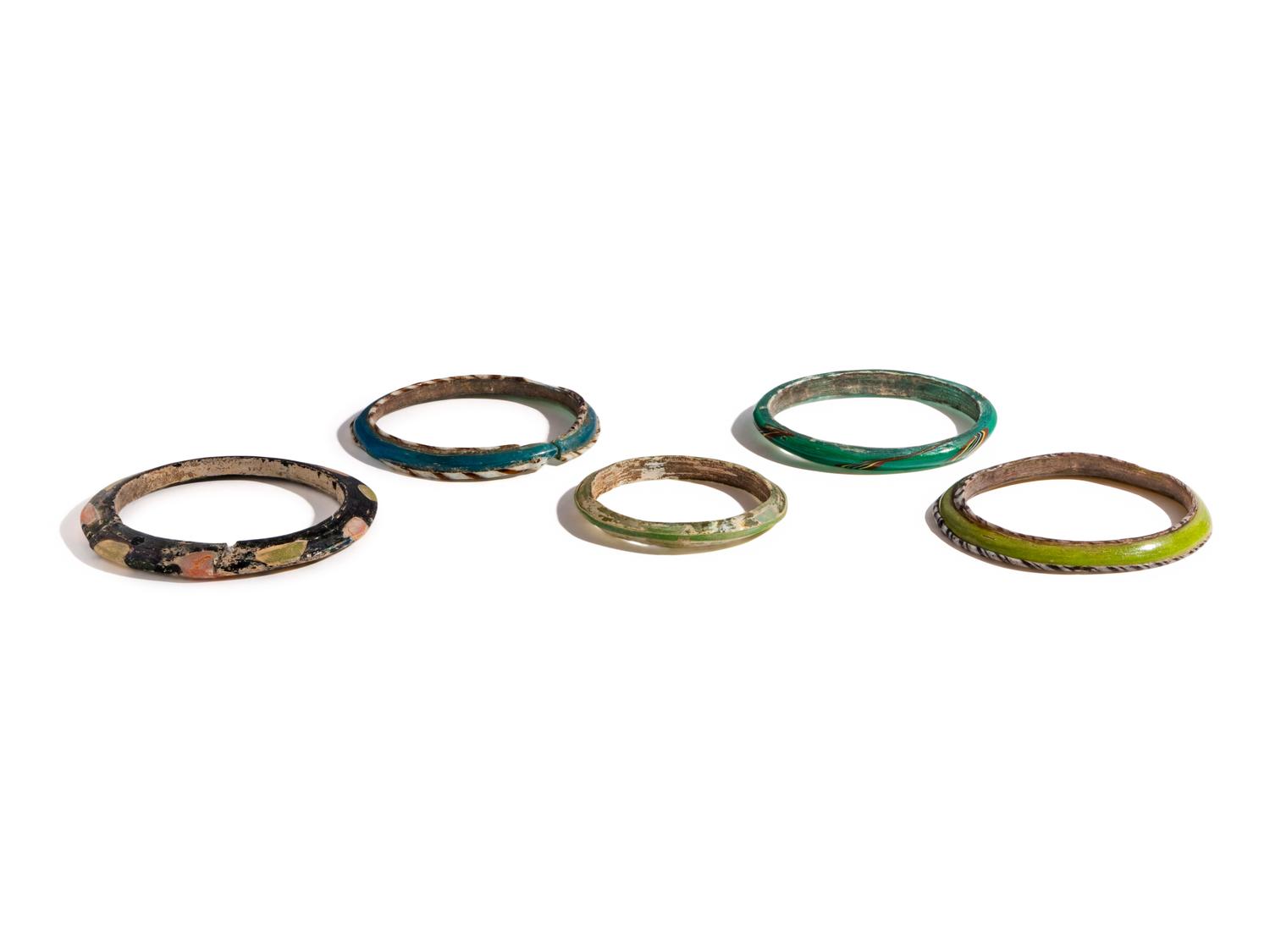 Five Roman Glass Bracelets