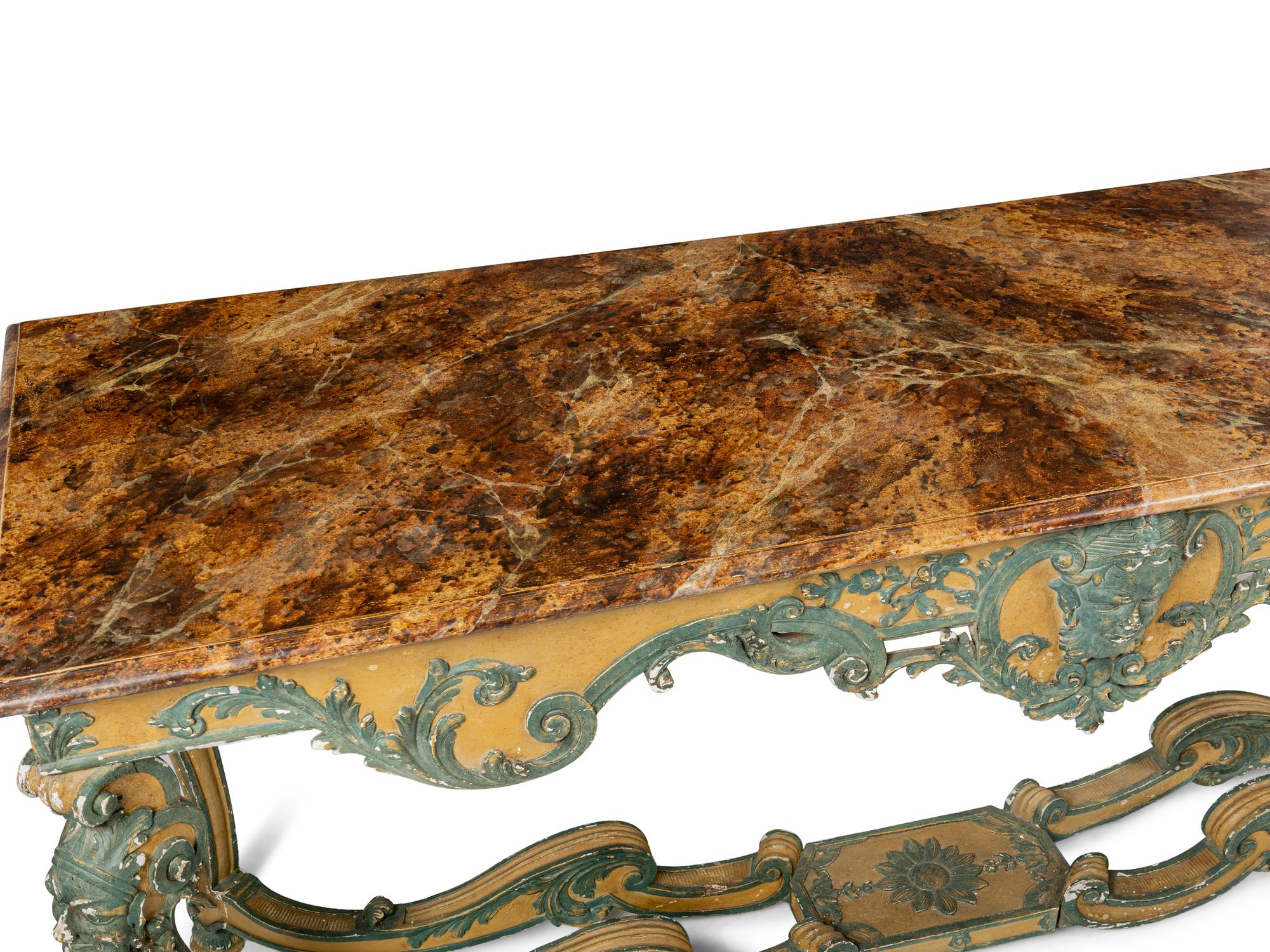 A Régence Style Polychrome Painted Console Table