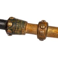Western Great Lakes Painted Pipe Stem, with Catlinite Bowl