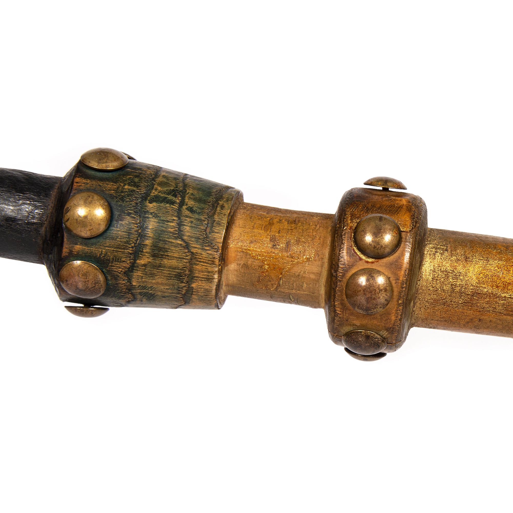 Western Great Lakes Painted Pipe Stem, with Catlinite Bowl