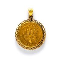 YELLOW GOLD COIN PENDANT