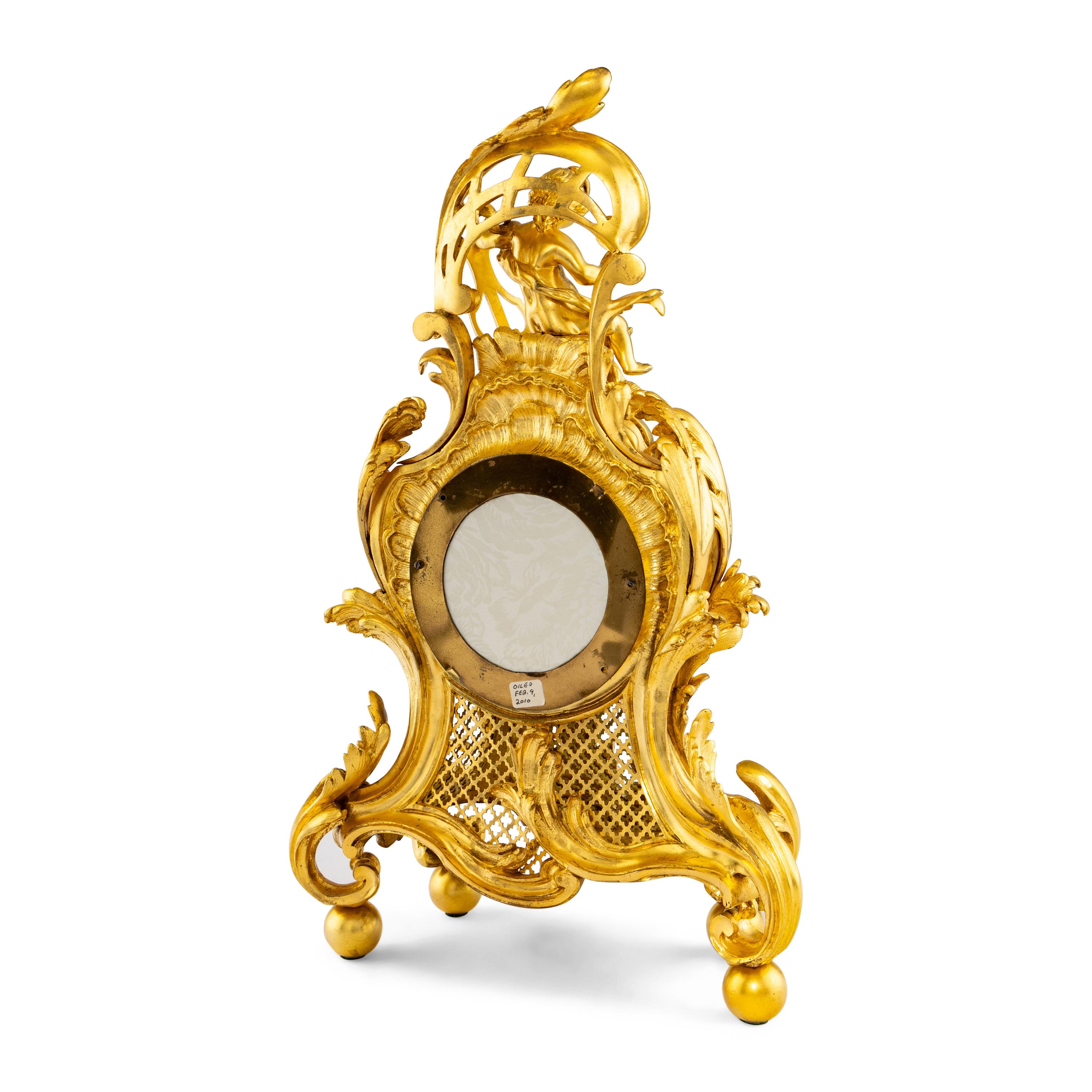 A French Gilt-Bronze Mantel Clock