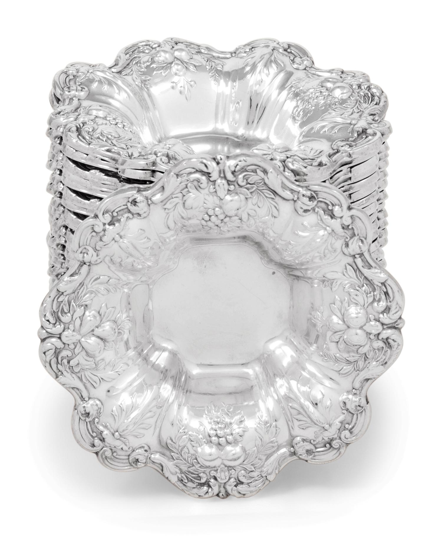 A Set of Twenty-Five Reed & Barton Francis I Silver Nut Dishes