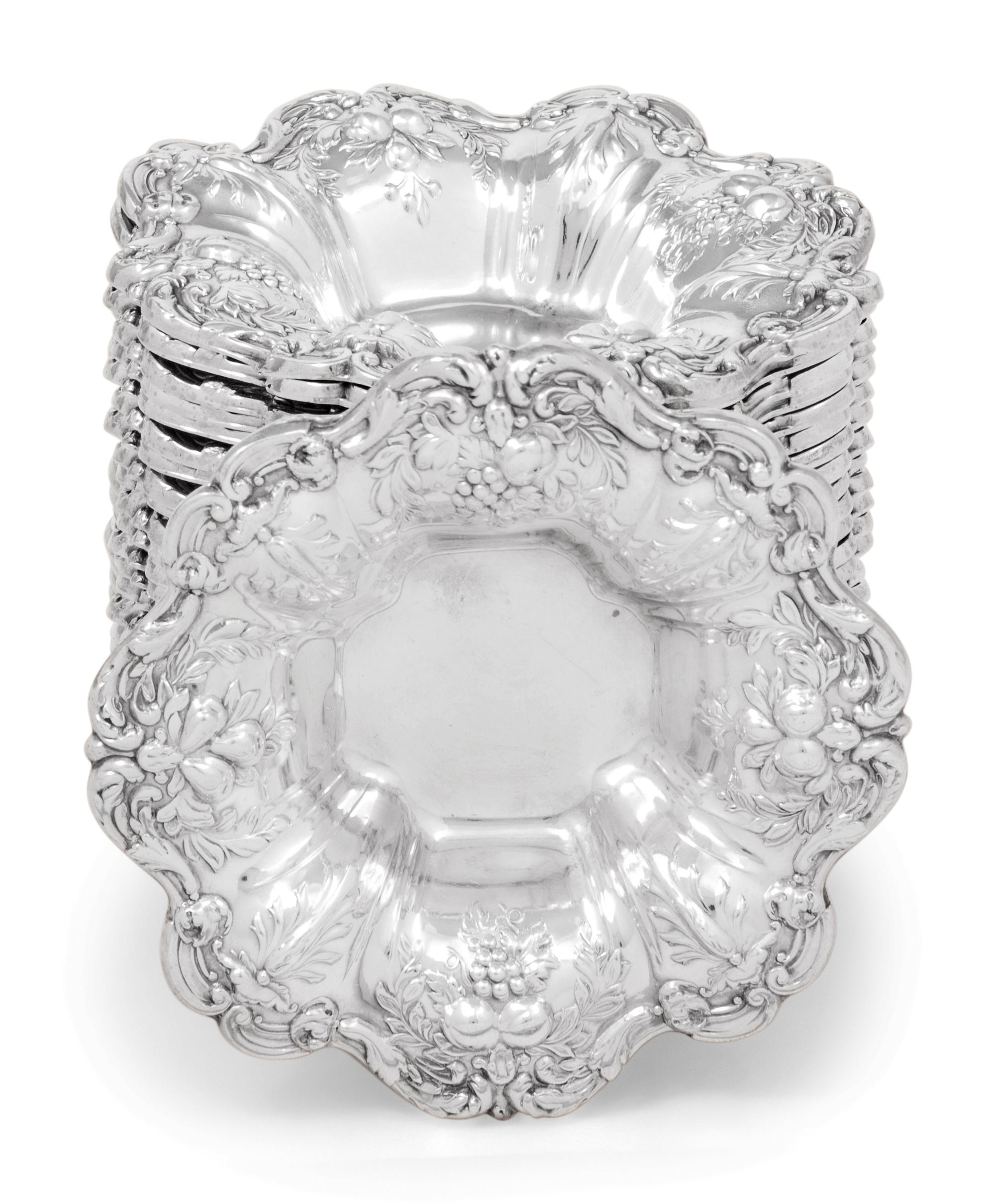 A Set of Twenty-Five Reed & Barton Francis I Silver Nut Dishes