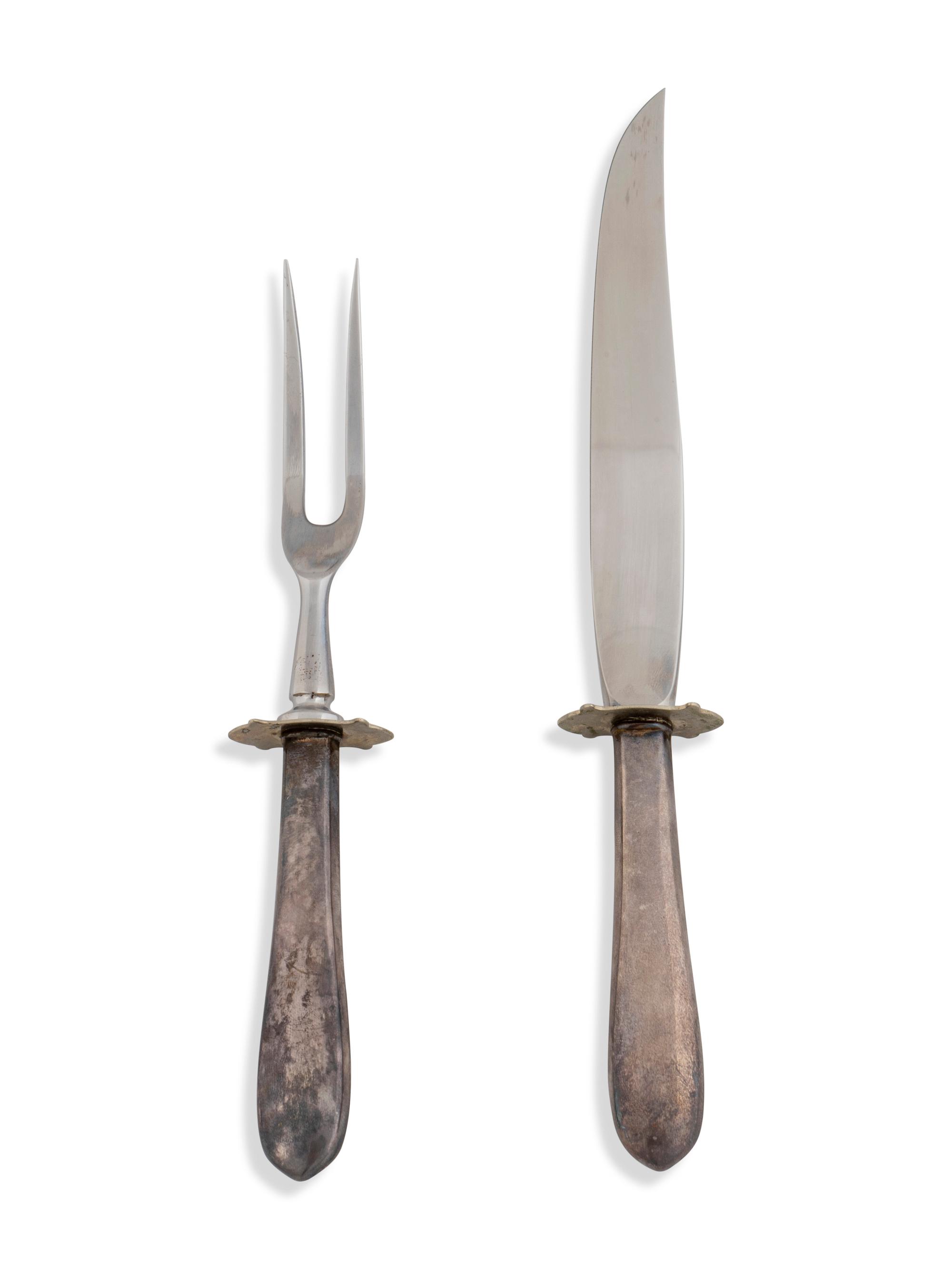 A Cartier Cased Silver Carving Fork and Knife — 20TH CENTURY