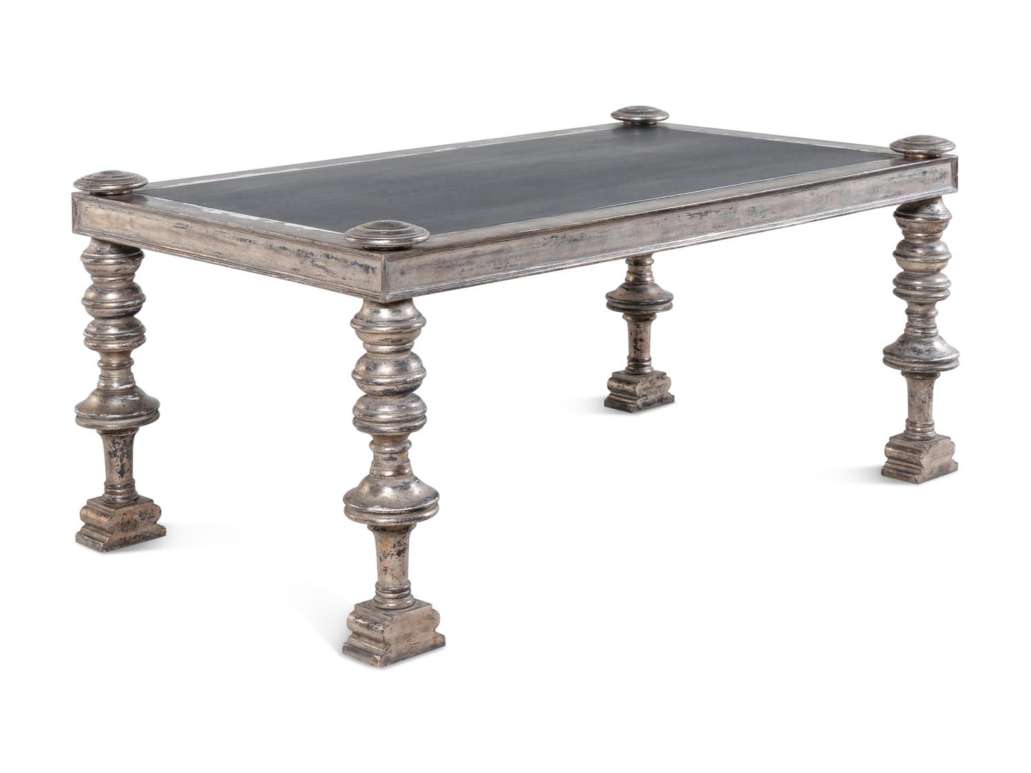 A Contemporary Silvered Wood Low Table