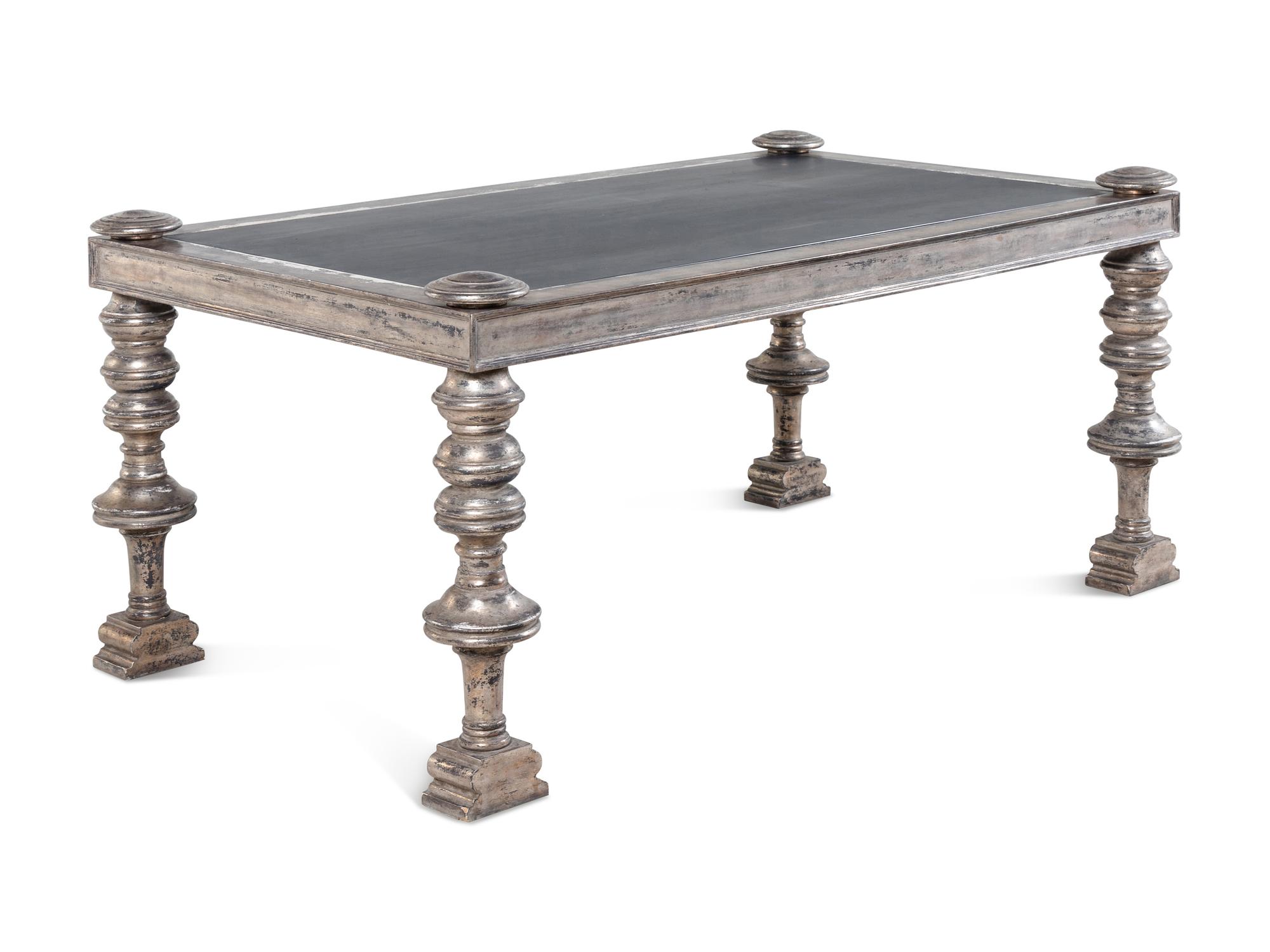 A Contemporary Silvered Wood Low Table