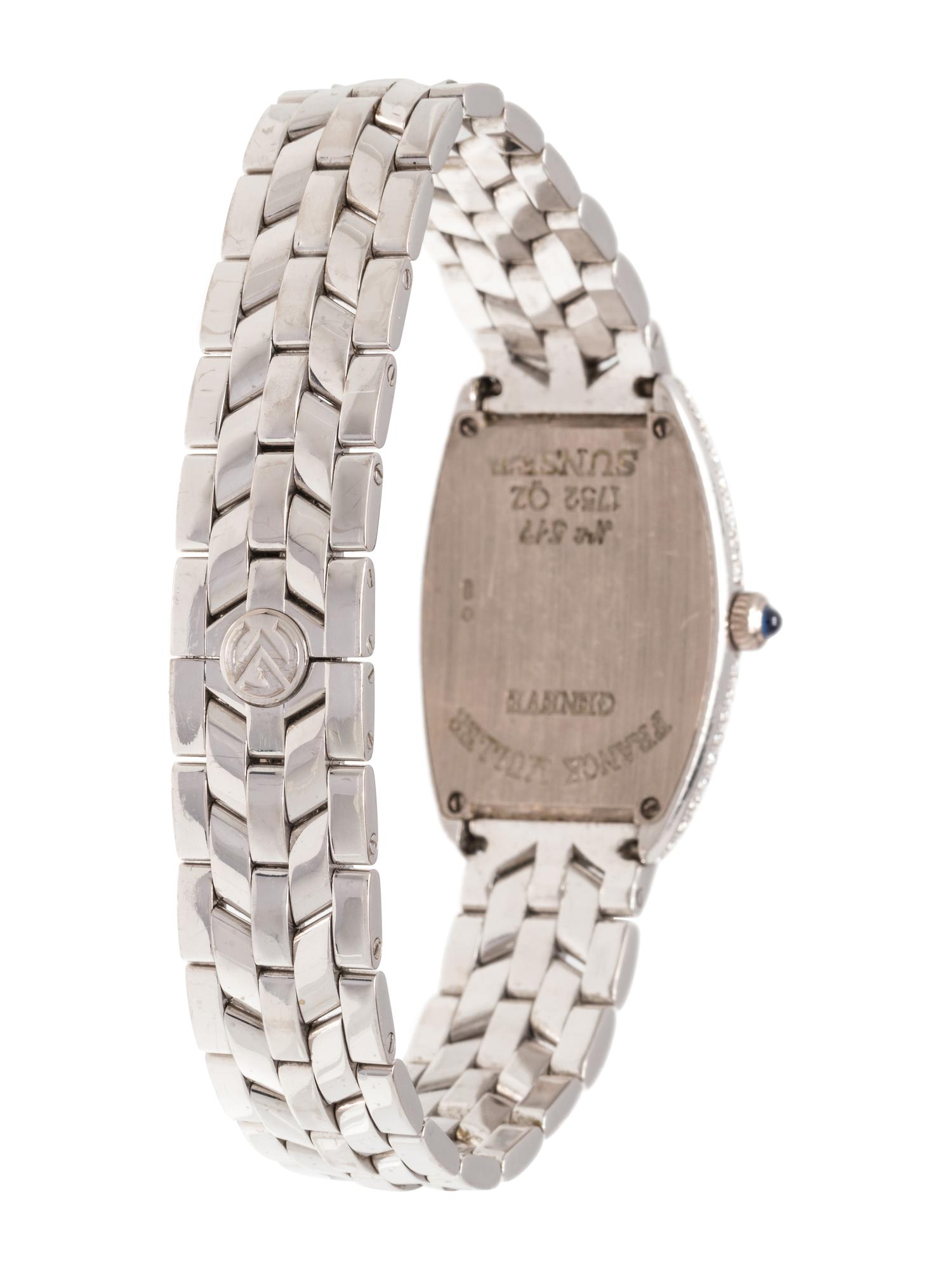 FRANCK MULLER, 18K WHITE GOLD AND DIAMOND REF. 1752 QZ 'SUNSET' WRISTWATCH