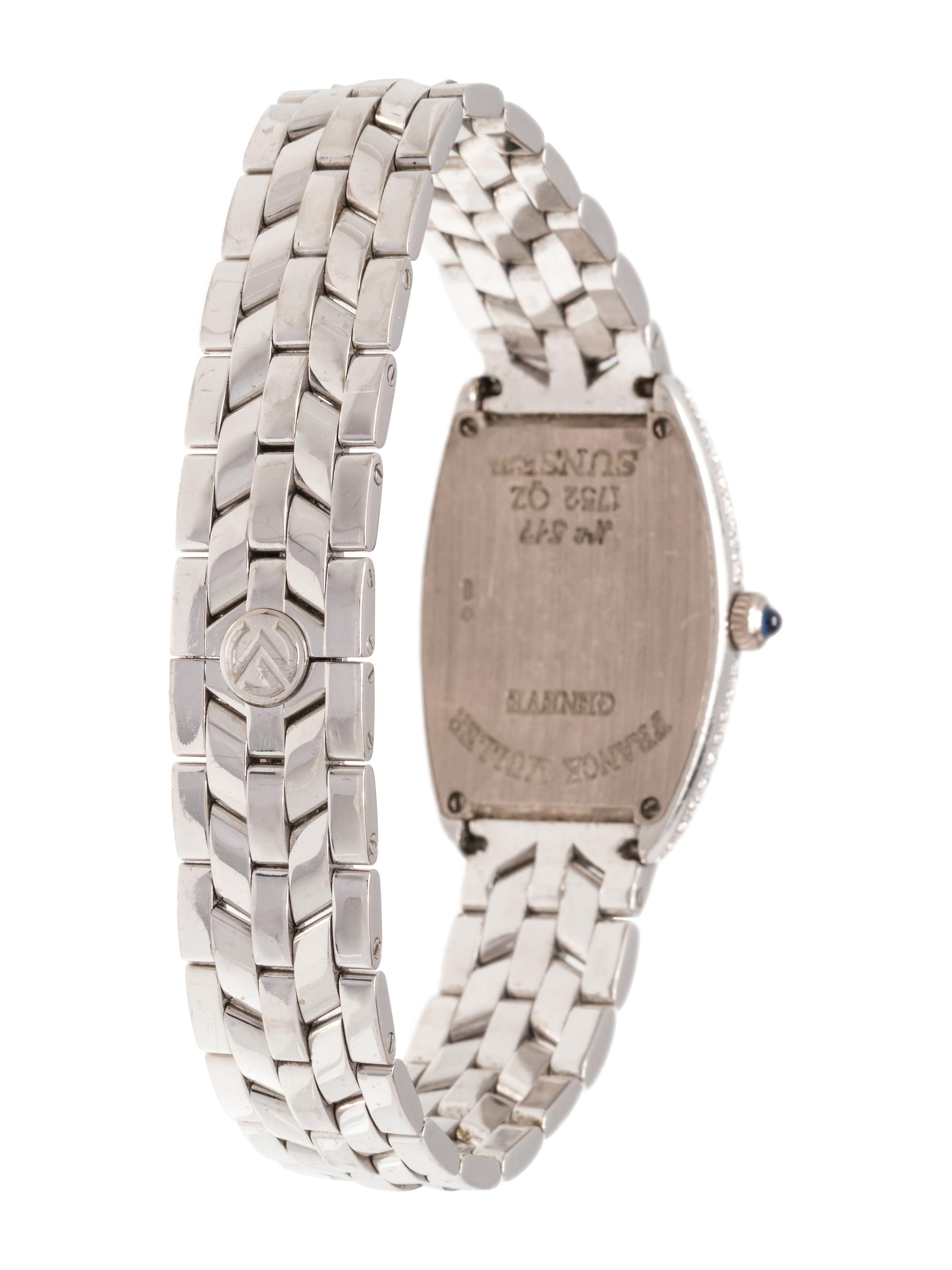 FRANCK MULLER, 18K WHITE GOLD AND DIAMOND REF. 1752 QZ 'SUNSET' WRISTWATCH