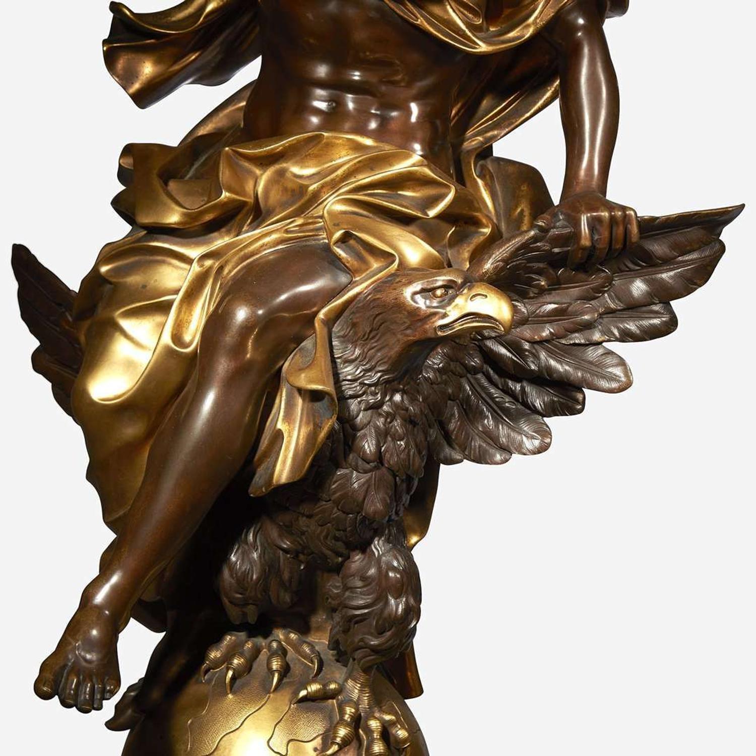 After Alessandro Algardi called L’Algarde (Italian, 1598-1654) A Pair of Monumental Bronze Sculptures, 'Jupiter Victorious over the Titans,' cast by Charles Crozatier, circa 1850