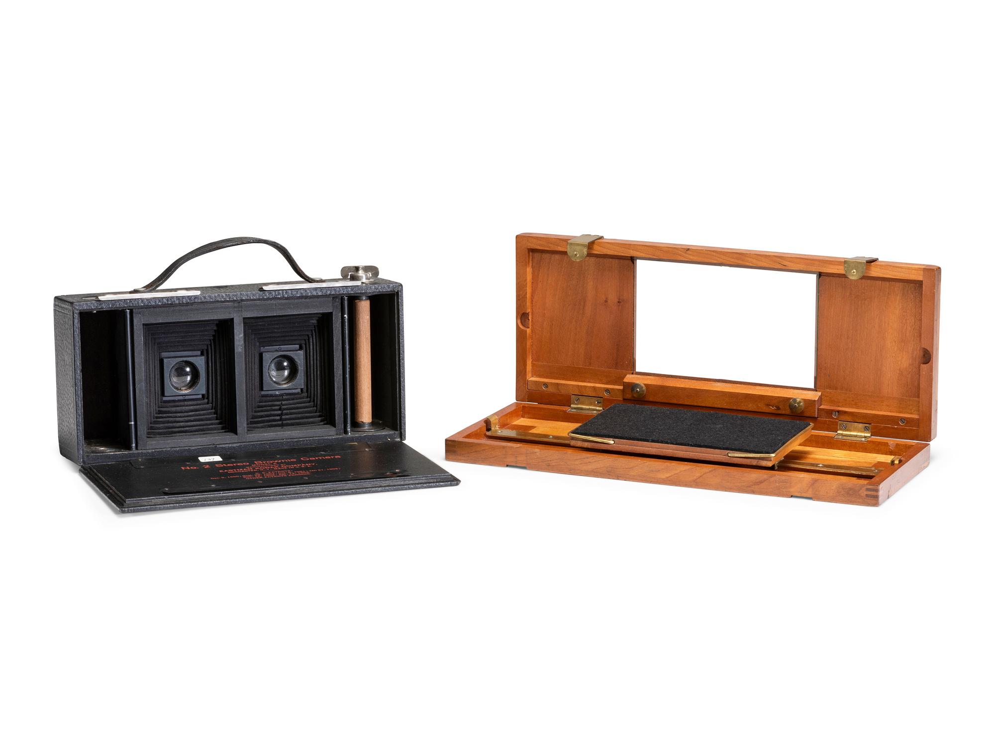 [EARLY PHOTOGRAPHY]. Eastman Kodak Co., No. 2 Stereo Brownie camera with stereo self-transposing printer. Rochester, NY, ca 1905-1910.