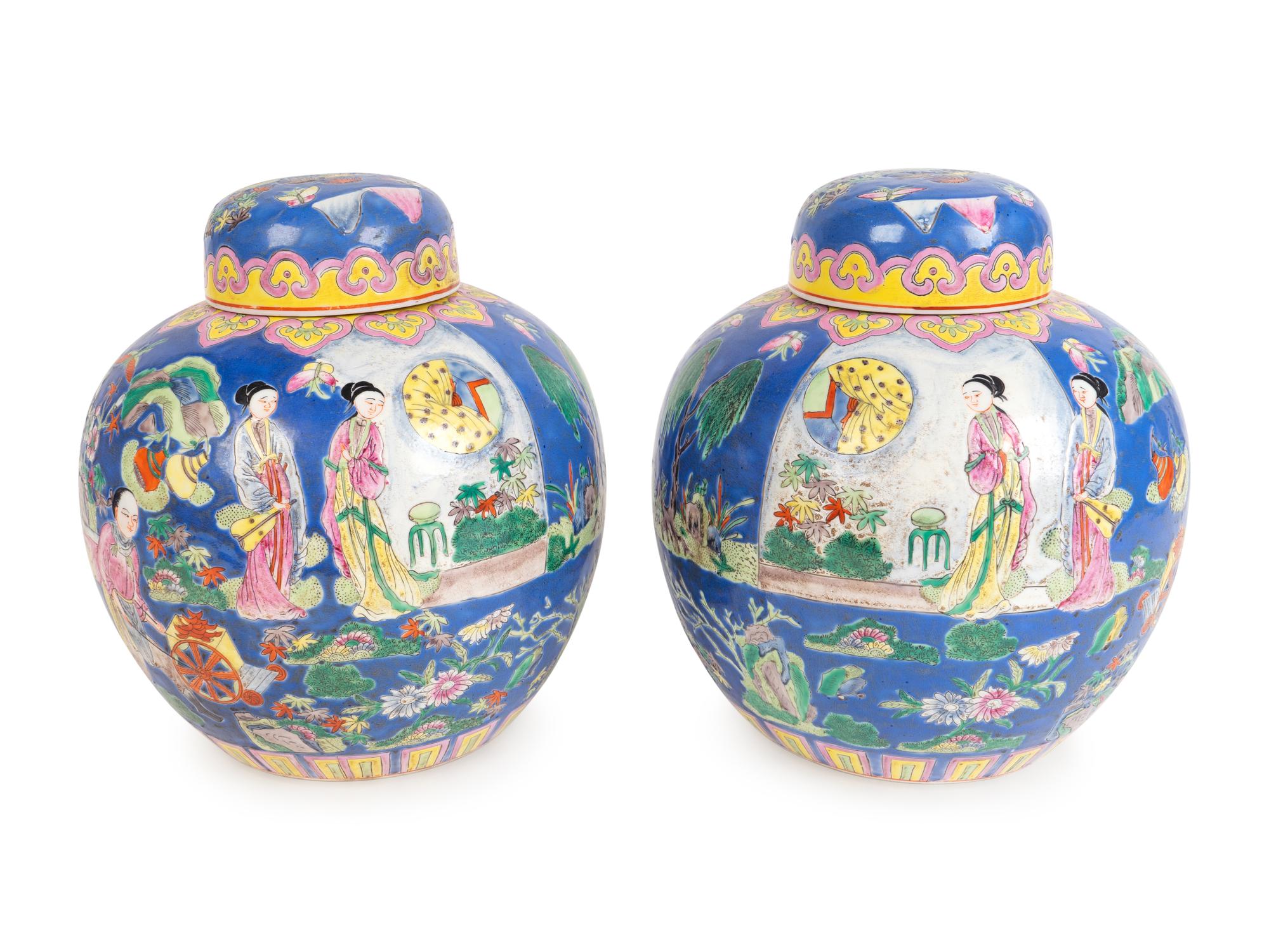 A Pair of Chinese Porcelain Covered Jars — 20TH CENTURY