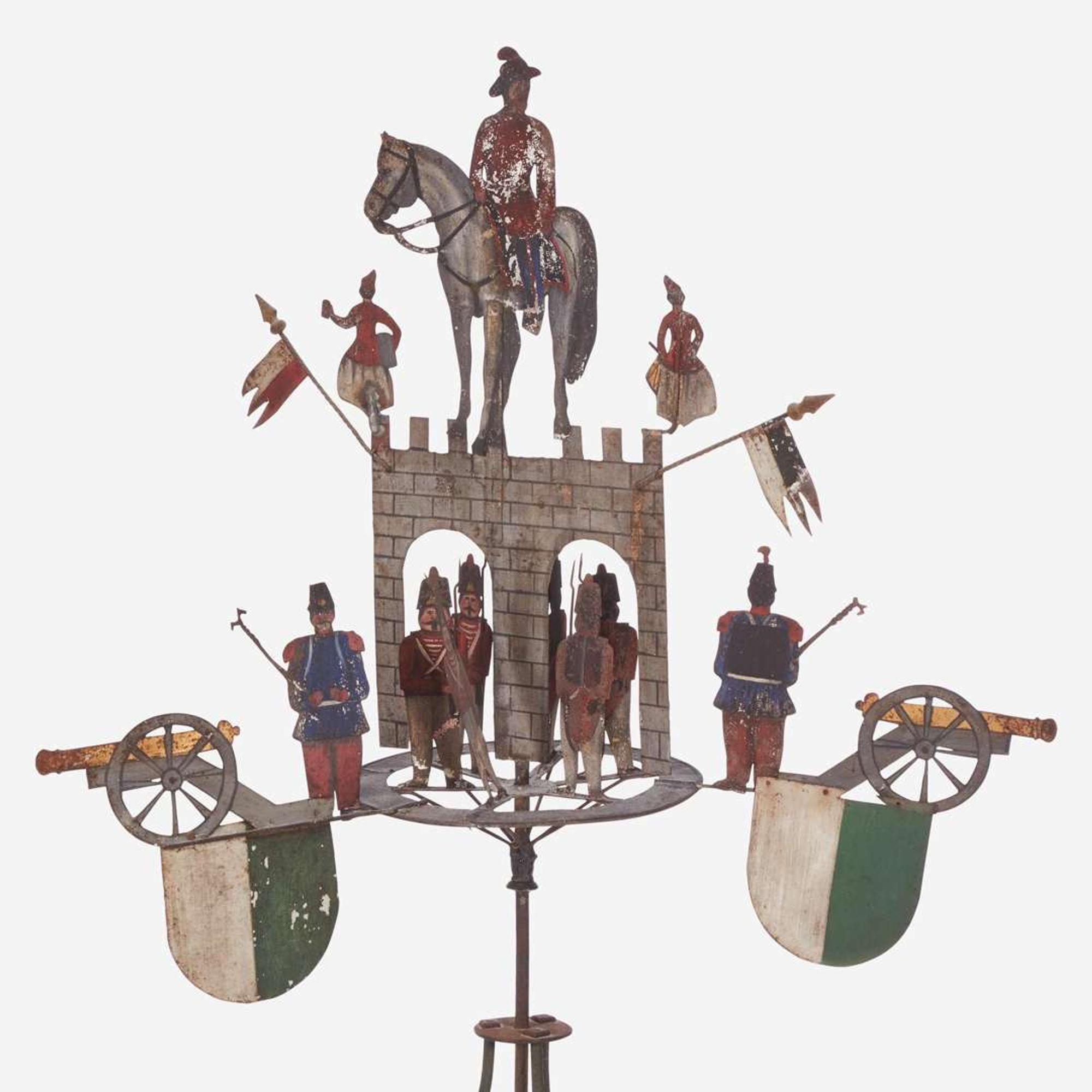 A painted iron and sheet metal whirligig Probably French, 19th century