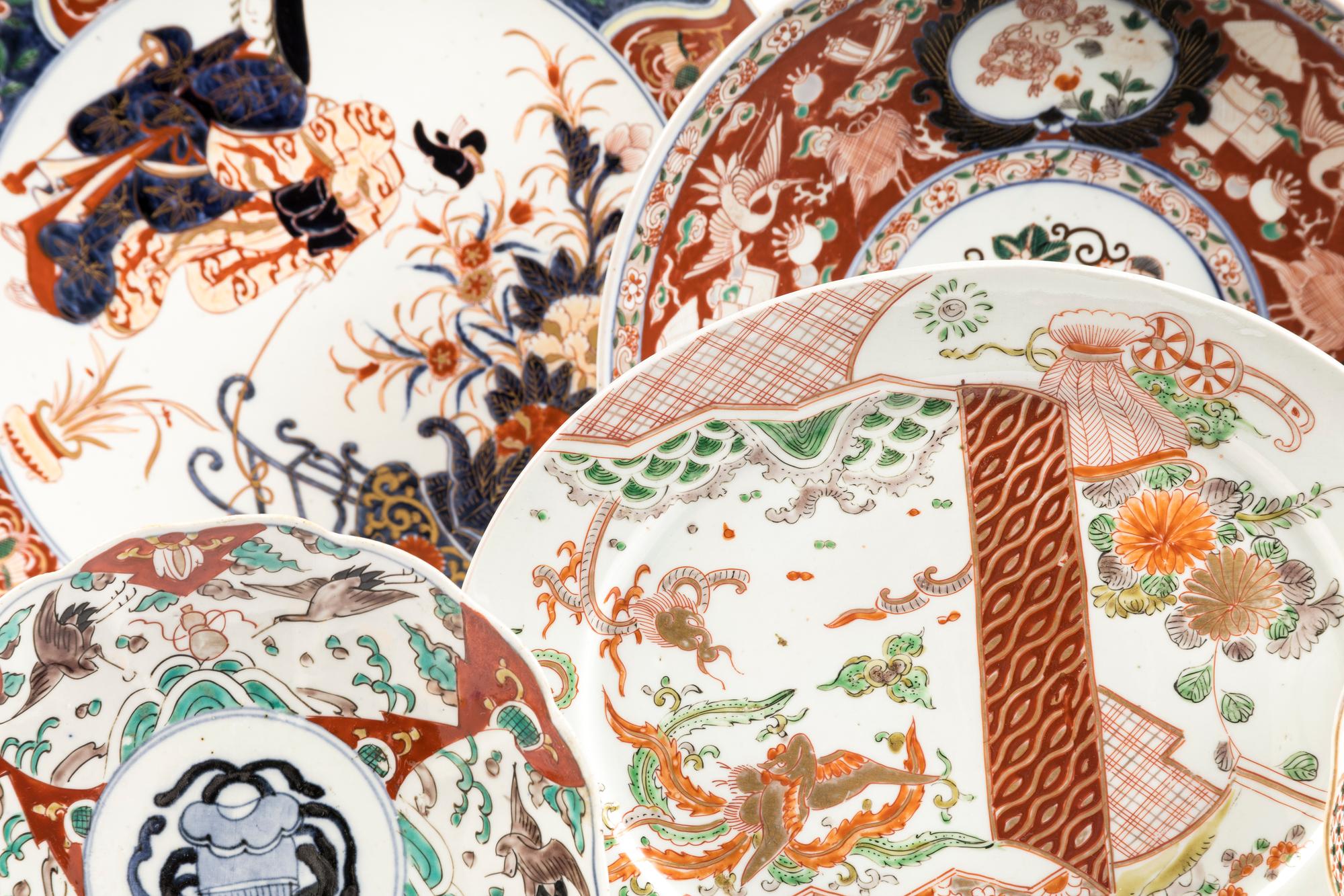Seven Japanese Imari and Kutani Porcelain Wares