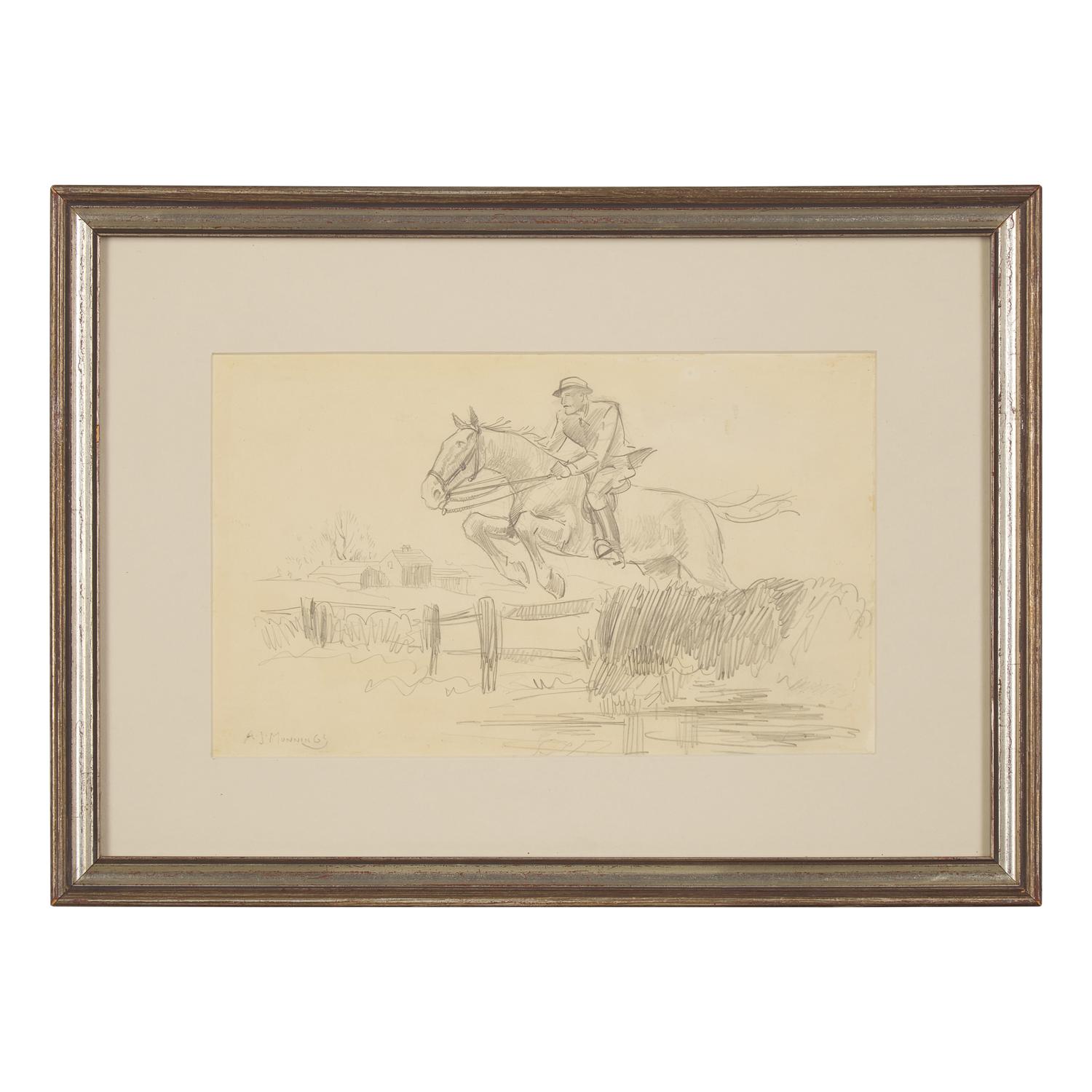 Alfred James Munnings (British, 1879–1959) — A Pair of Equestrian Drawings