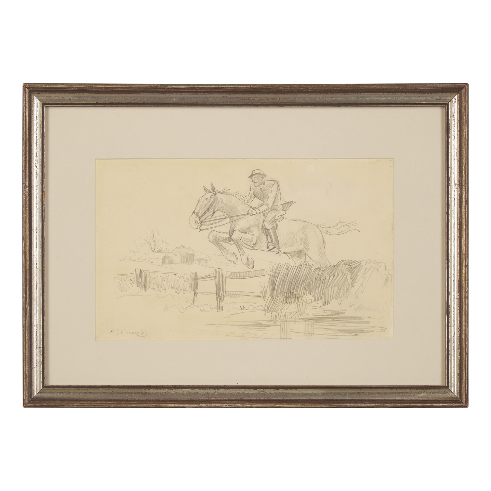 Alfred James Munnings (British, 1879–1959) — A Pair of Equestrian Drawings