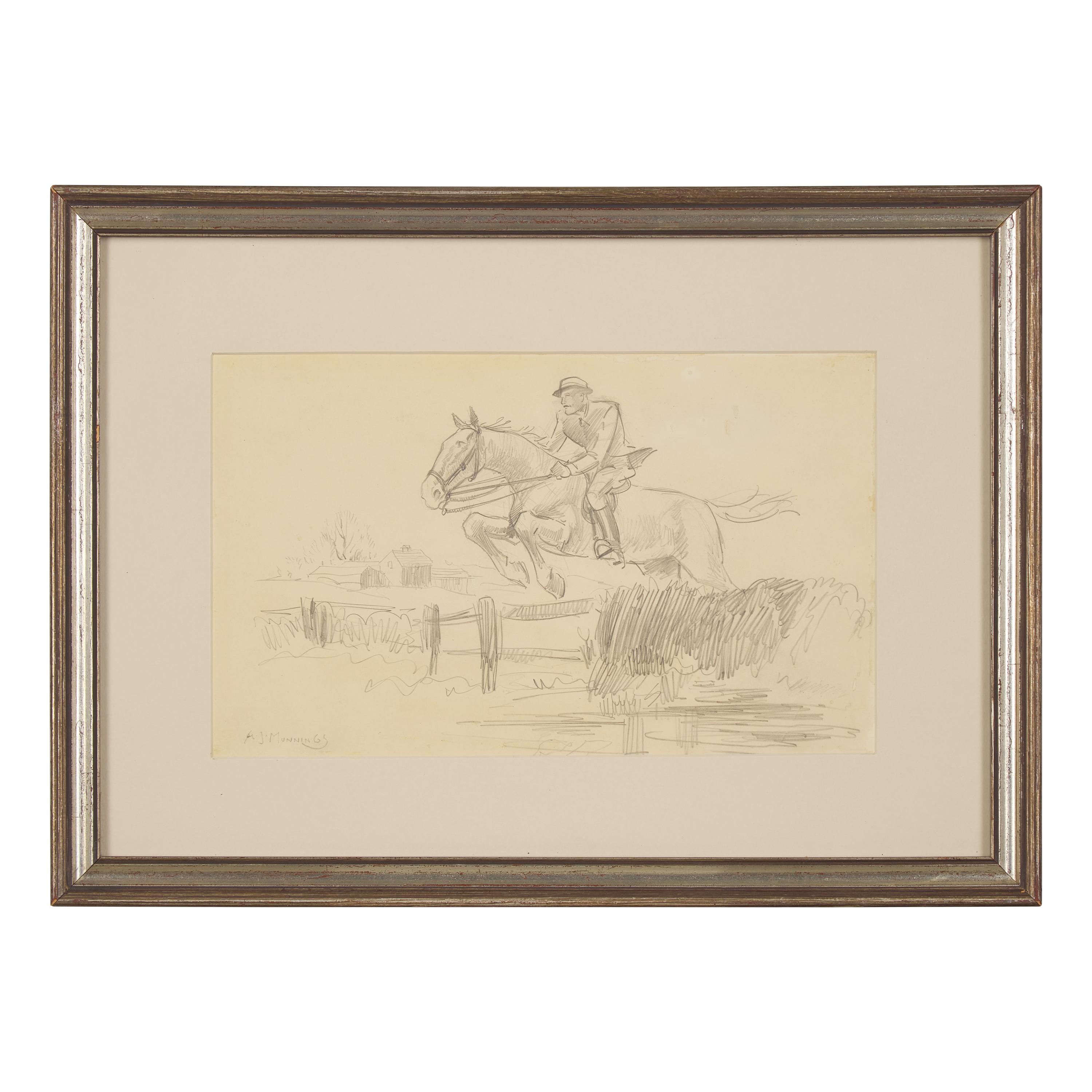 Alfred James Munnings (British, 1879–1959) — A Pair of Equestrian Drawings