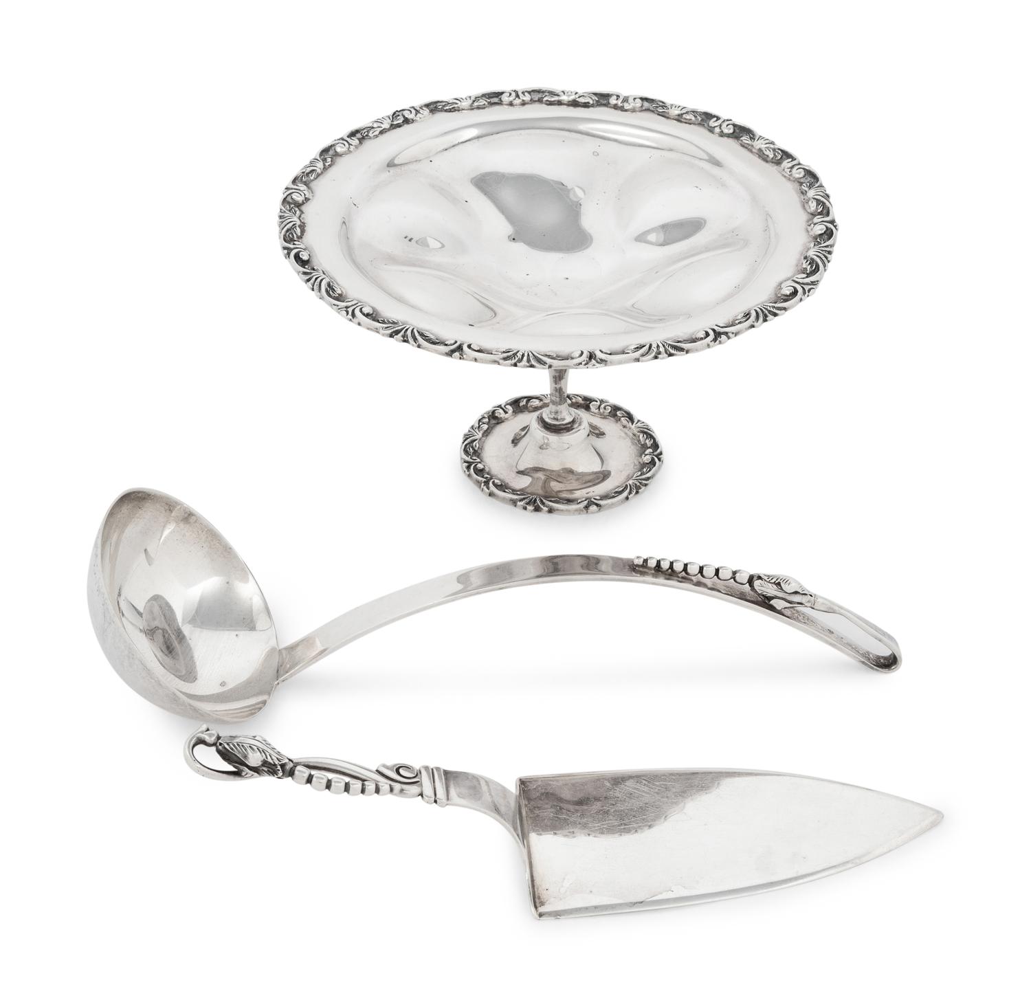 A Group of Three Mexican Silver Table Articles