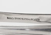 An American Silver Asparagus Tongs, Ball, Tompkins & Black, New York, NY, First Half 19th Century, the pierced tongs with a Fiddle and